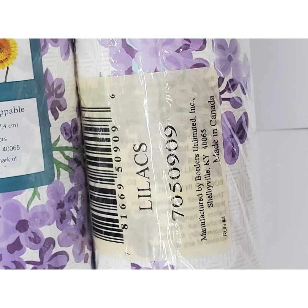 Springmaid Lilacs Wall Border 2 Rolls Pre-pasted Floral Purple 15ft x 6.785in